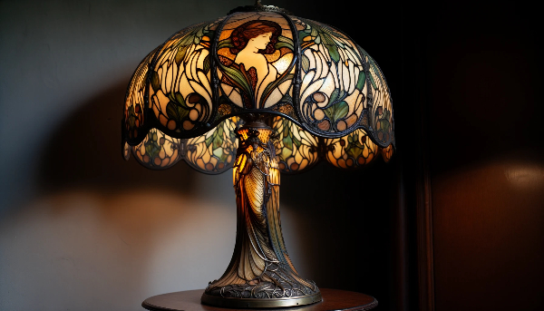 Lampes Art Nouveau Femme 1900